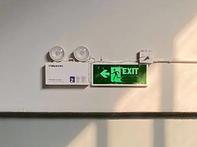 Emergency lighting in a commercial building